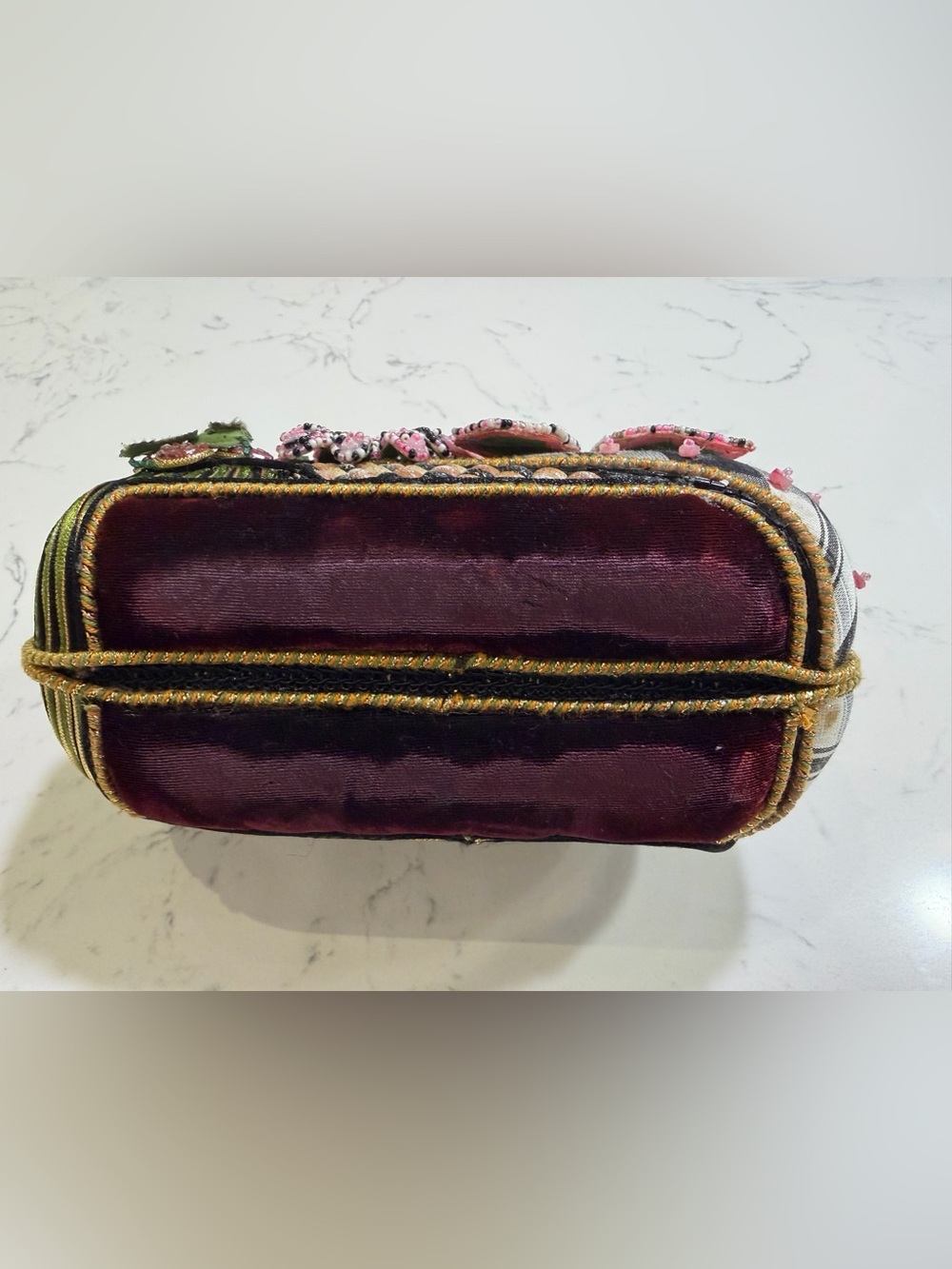 Mary Frances Pink Floral Beaded Evening Clutch - Picture 2 of 9